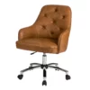 Caramel Brown Faux Leather Tufted Adjustable Office Chair -FurniHub Store 810598931 A0 1