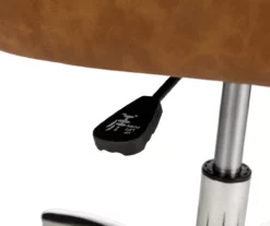 Caramel Brown Faux Leather Tufted Adjustable Office Chair -FurniHub Store 810598931 A0 5