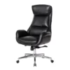 Black Mid-Century Modern Faux Leather Executive Office Chair -FurniHub Store 810598936 A0 1