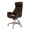 Dark Brown Mid-Century Modern Faux Leather Executive Office Chair -FurniHub Store 810598937 A0 1