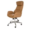 Light Brown Mid-Century Modern Faux Leather Executive Office Chair -FurniHub Store 810598939 A0 1