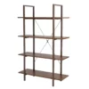 Walnut Modern Open 4-Shelf Bookcase -FurniHub Store 810598940 A0 1