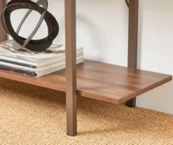 Walnut Modern Open 4-Shelf Bookcase -FurniHub Store 810598940 A0 4