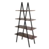 Walnut Modern A-Frame 4-Shelf Bookcase -FurniHub Store 810598942 A0 1