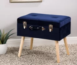 Glitzhome Velvet Suitcase Storage Stool -FurniHub Store 810598944 A0 2