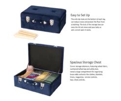 Glitzhome Velvet Suitcase Storage Stool -FurniHub Store 810598944 A0 7