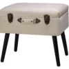 Seashell White Velvet Suitcase Storage Stool 1 Seashell White Velvet Suitcase Storage Stool -FurniHub Store 810598945 A0 1