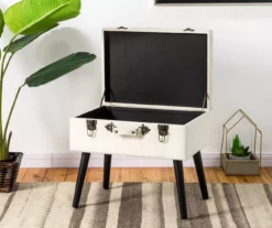 Seashell White Velvet Suitcase Storage Stool -FurniHub Store 810598945 A0 3