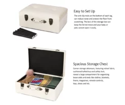 Seashell White Velvet Suitcase Storage Stool -FurniHub Store 810598945 A0 7