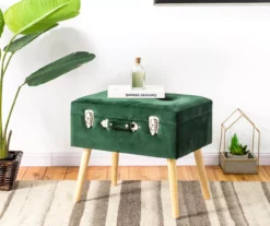Glitzhome Velvet Suitcase Storage Stool -FurniHub Store 810598947 A0 3