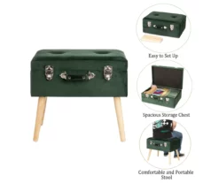 Glitzhome Velvet Suitcase Storage Stool -FurniHub Store 810598947 A0 7