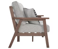 Emmeline Wood Look Cushioned Patio Loveseat -FurniHub Store 810599349 4