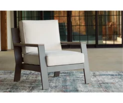 Tropicava Wood Look & Metal Cushioned Patio Lounge Chair -FurniHub Store 810599414 2