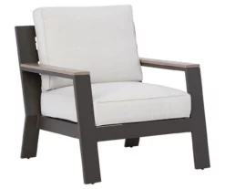 Tropicava Wood Look & Metal Cushioned Patio Lounge Chair -FurniHub Store 810599414 7
