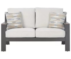 Tropicava Wood Look & Metal Cushioned Patio Loveseat