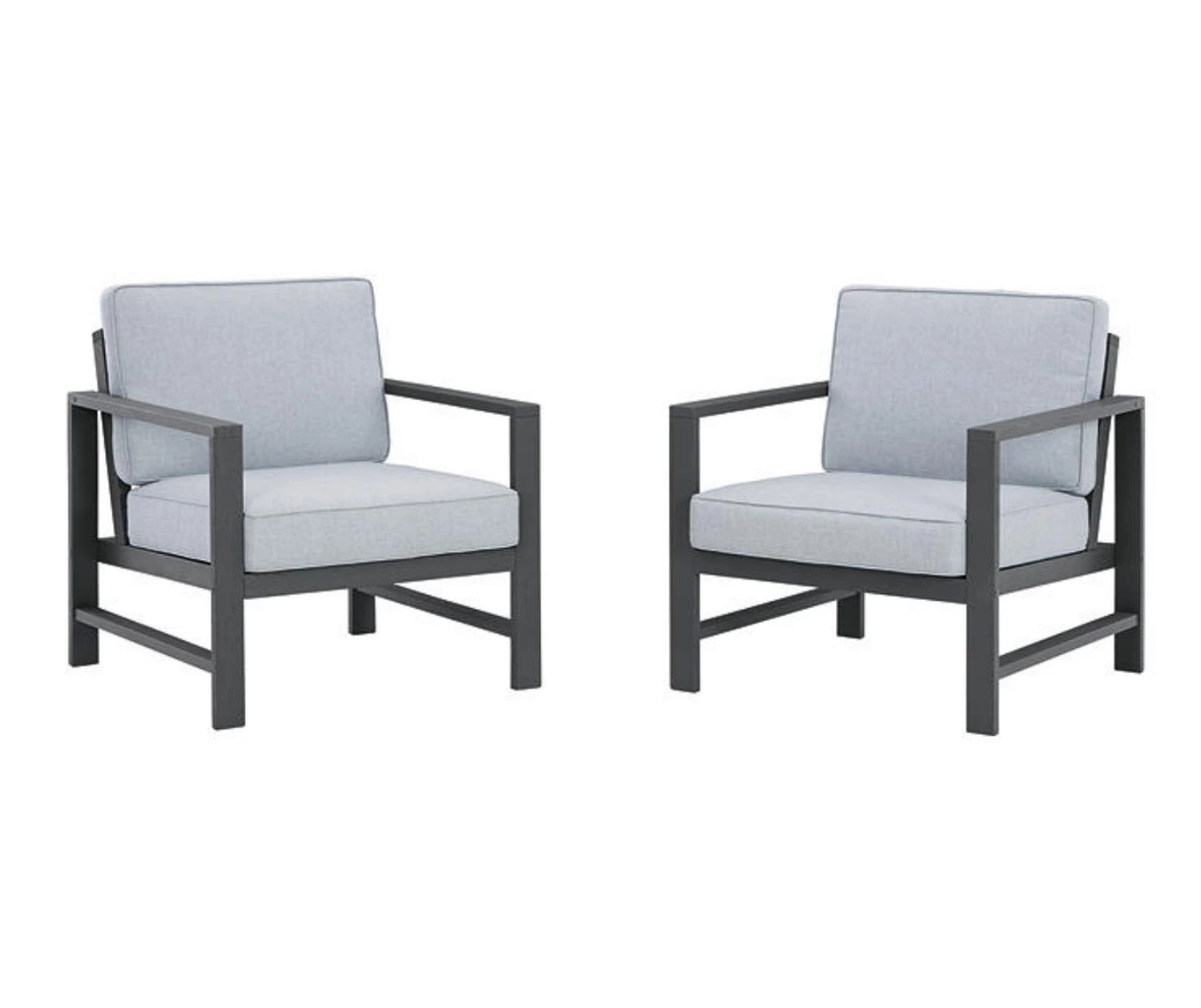Fynnegan Gray Wood Cushioned Patio Lounge Chairs, 2-Pack 3 Fynnegan Gray Wood Cushioned Patio Lounge Chairs, 2-Pack