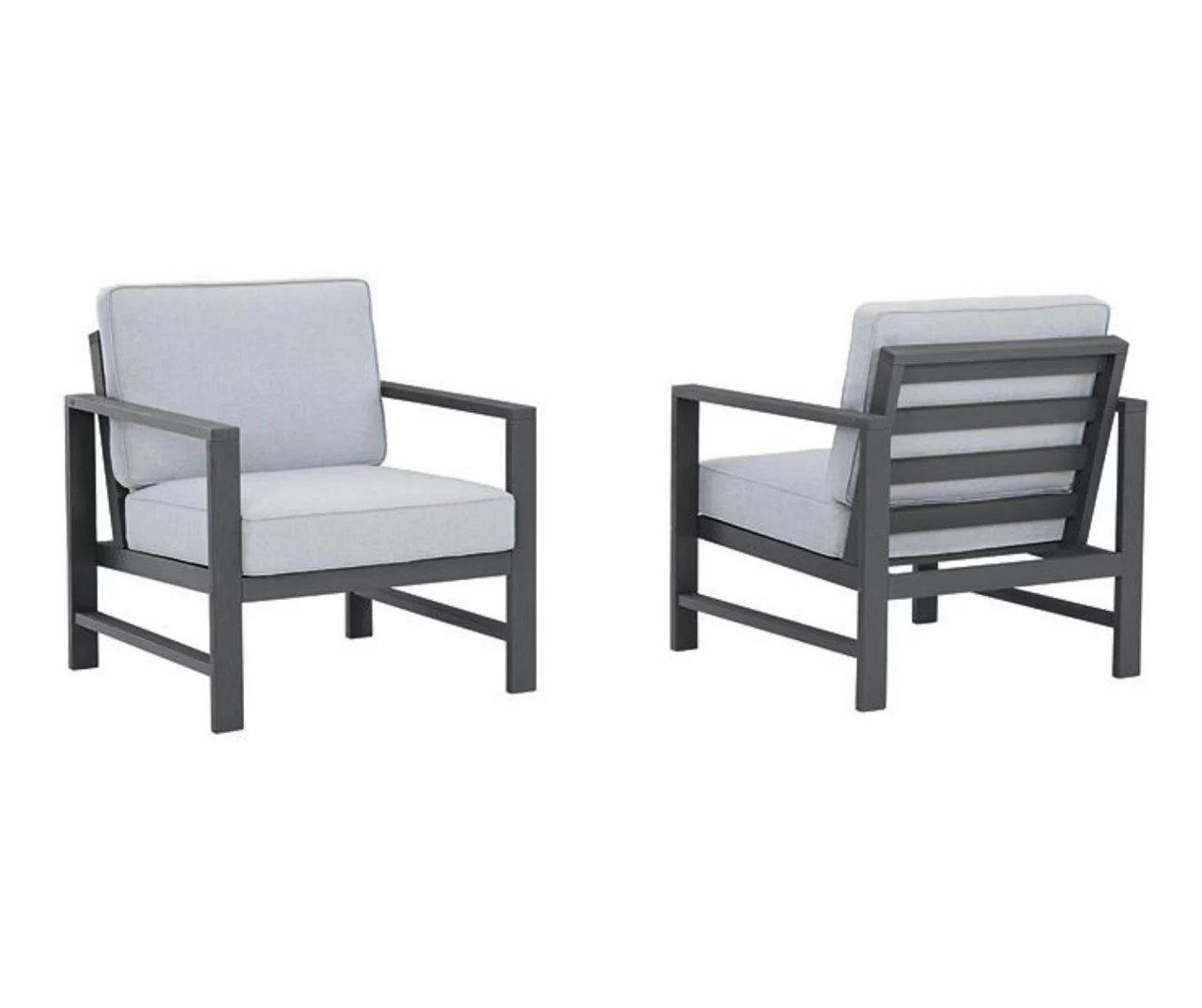 Fynnegan Gray Wood Cushioned Patio Lounge Chairs, 2-Pack 4 Fynnegan Gray Wood Cushioned Patio Lounge Chairs, 2-Pack - Image 2