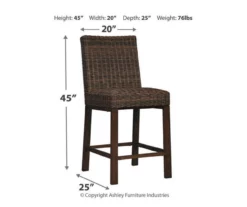 44.6" Paradise Trail All-Weather Wicker Patio Bar Stools, 2-Pack -FurniHub Store 810599432 4
