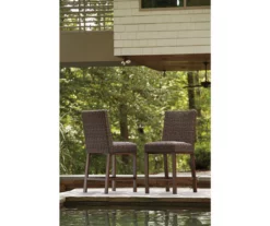 44.6" Paradise Trail All-Weather Wicker Patio Bar Stools, 2-Pack -FurniHub Store 810599432 6
