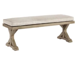 Beachcroft Wood Look Cushioned Patio Dining Bench -FurniHub Store 810599435 2