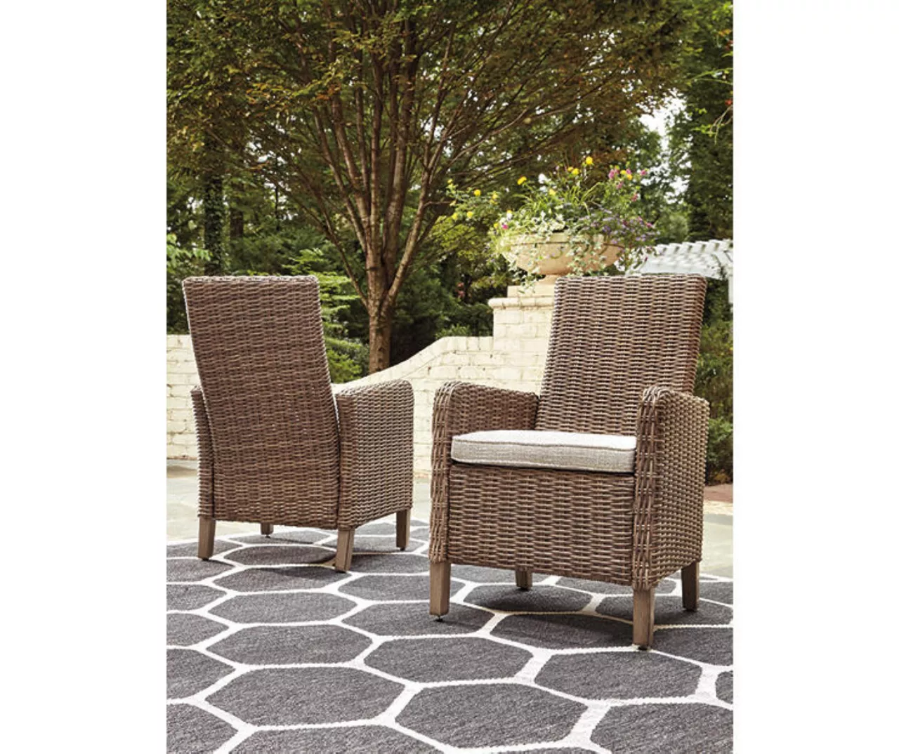 Beachcroft All-Weather Wicker Cushioned Patio Dining Armchairs, 2-Pack 4 Beachcroft All-Weather Wicker Cushioned Patio Dining Armchairs, 2-Pack - Image 2