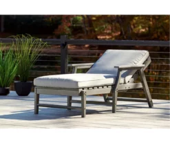 Visola Wood Look Cushioned Patio Chaise Lounge -FurniHub Store 810599443 7