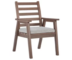 Emmeline Wood Look Cushioned Patio Armchairs, 2-Pack -FurniHub Store 810599446 1