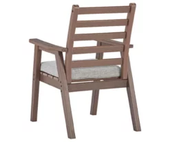 Emmeline Wood Look Cushioned Patio Armchairs, 2-Pack -FurniHub Store 810599446 2