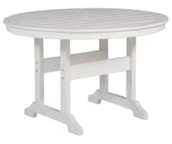 Crescent Luxe White Slat Patio Dining Table