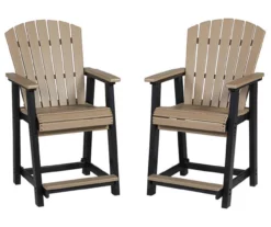 Fairen Trail Wood Look Patio Dining Counter Stools, 2-Pack