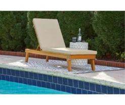 Byron Bay Wood Cushioned Patio Chaise Lounge -FurniHub Store 810599470 11