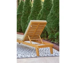 Byron Bay Wood Cushioned Patio Chaise Lounge -FurniHub Store 810599470 3