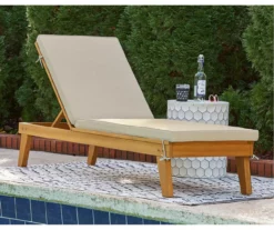 Byron Bay Wood Cushioned Patio Chaise Lounge -FurniHub Store 810599470 8