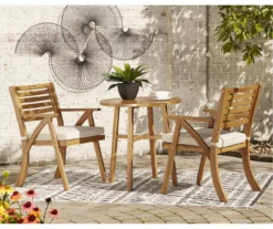 Vallerie Wood 3-Piece Cushioned Patio Bistro Set -FurniHub Store 810599472 1