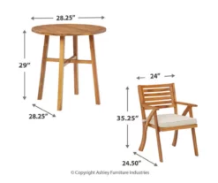Vallerie Wood 3-Piece Cushioned Patio Bistro Set -FurniHub Store 810599472 13