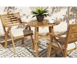 Vallerie Wood 3-Piece Cushioned Patio Bistro Set -FurniHub Store 810599472 7
