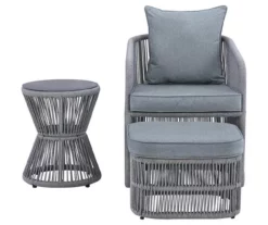 Coast Island 3-Piece Cushioned Patio Chair, Ottoman & Side Table Set -FurniHub Store 810599473 6