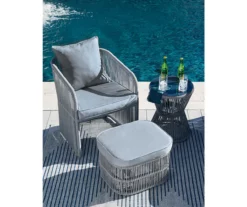 Coast Island 3-Piece Cushioned Patio Chair, Ottoman & Side Table Set -FurniHub Store 810599473 7