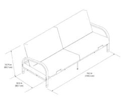 DHP Elbern Black Metal Futon With Cover -FurniHub Store 810599700 810600181 810600182 A8 1