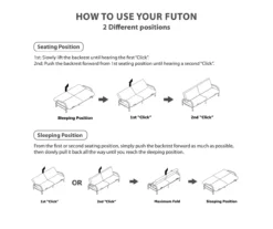 DHP Elbern Black Metal Futon With Cover -FurniHub Store 810599700 810600181 810600182 M0