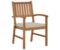 Janiyah Wood Cushioned Patio Armchairs, 2-Pack -FurniHub Store 810601929 1