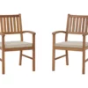 Janiyah Wood Cushioned Patio Armchairs, 2-Pack -FurniHub Store 810601929 6