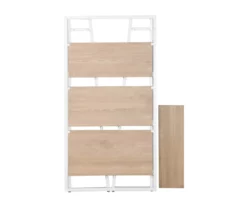 Blonde Wood Look & White 4-Tier Folding Bookcase -FurniHub Store 810606565 A8 3