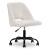 Cream Faux Wool Boucle Rolling Swivel Office Chair -FurniHub Store 810606674 A0 1