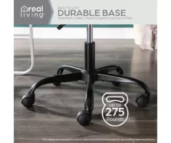 Cream Faux Wool Boucle Rolling Swivel Office Chair -FurniHub Store 810606674 A0 7