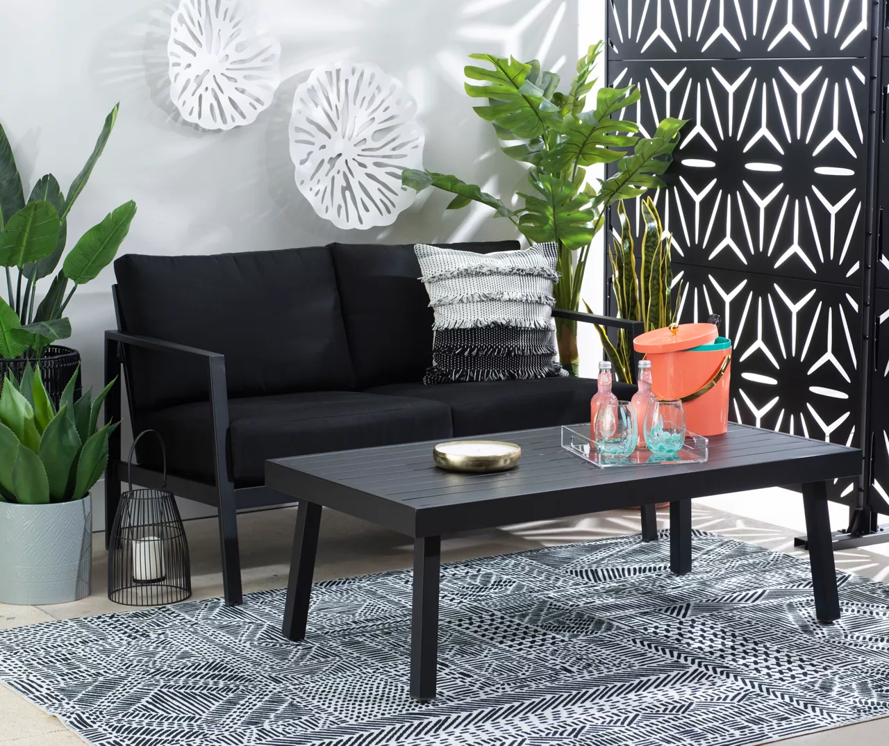 Marcy Black Metal Patio Coffee Table 7 Marcy Black Metal Patio Coffee Table - Image 5