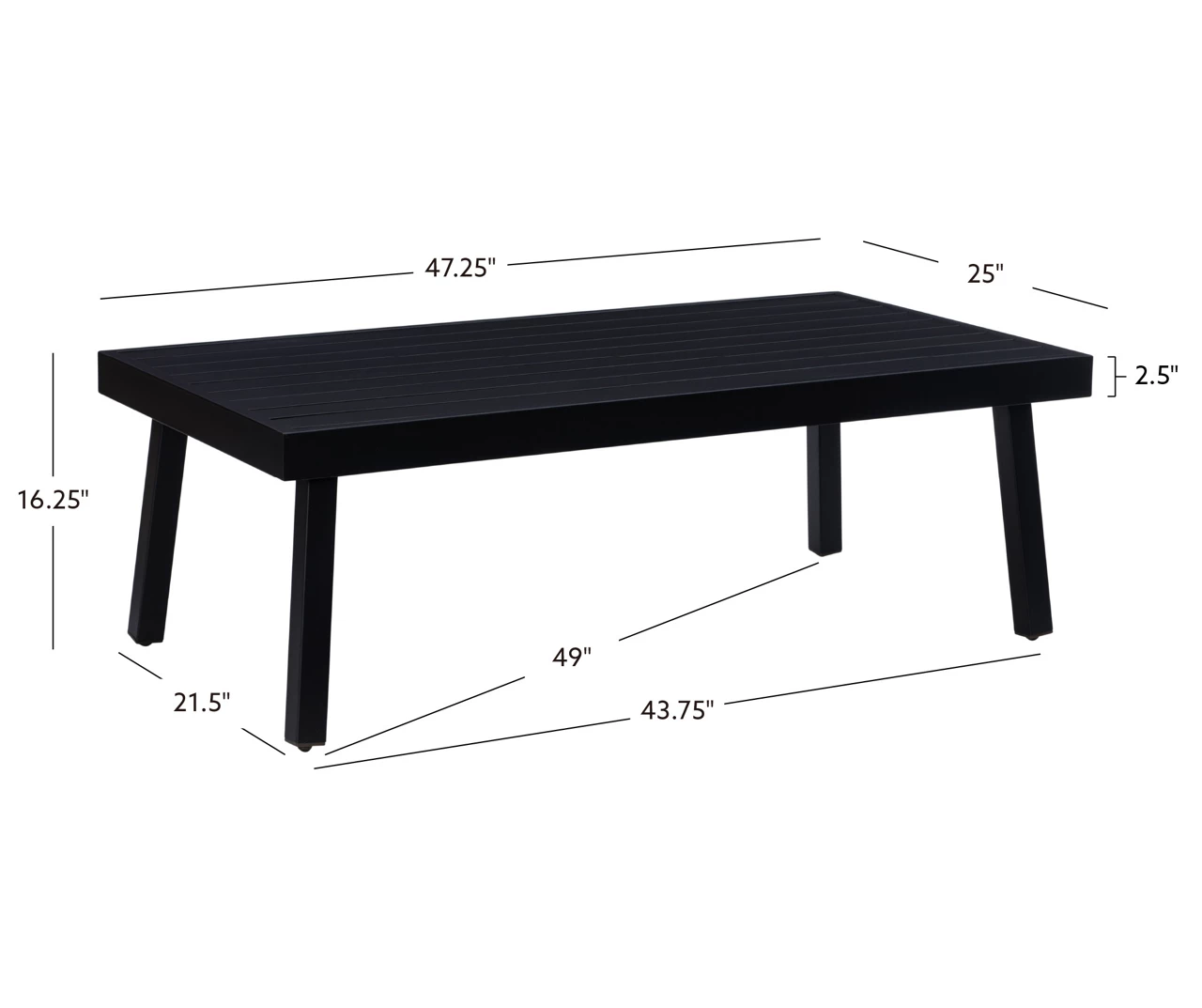 Marcy Black Metal Patio Coffee Table 10 Marcy Black Metal Patio Coffee Table - Image 8