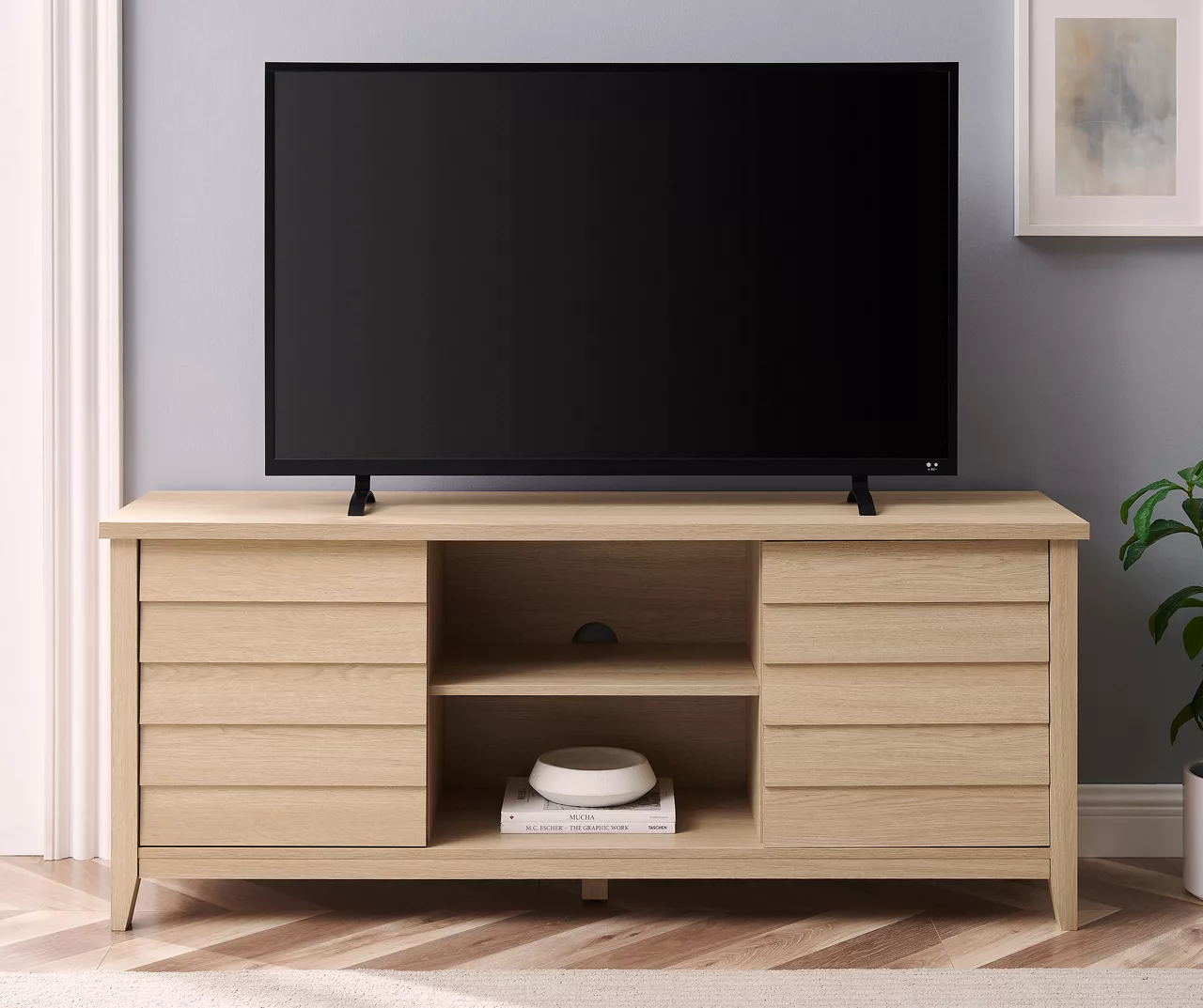 58" Coastal Oak TV Stand 4 58" Coastal Oak TV Stand - Image 2