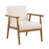 Cream Boucle & Wood Accent Chair -FurniHub Store 810609718 A0 2