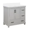 DHP Atwater Living Mills Gray Bathroom Vanity With White Sink